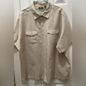 Cafe Luna  Men's Light Tan Casual Button-Down Shirt. New